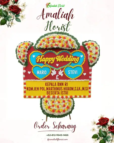 Papan Bunga Pernikahan Wayang